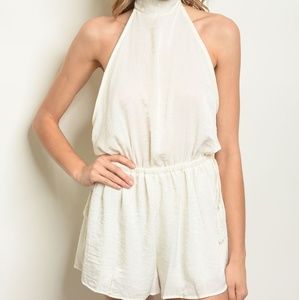 Cream flowy dressy romper